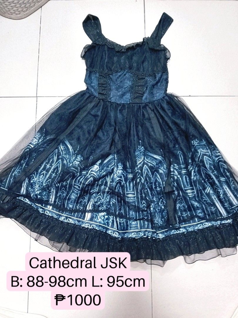 Cathedral JSK Gothic EGL (Category: Dresses) located in Taguig. Submitted by tenngakuu (Listing ID 1468174816, Image 1). Description: Bust: 88-98cm L:95cm From my personal EGL collection. Message me for more photos, no ww tho. my phone got wiped and I haven't worn this in a long time. MOP: Gcash MOD: J&T, Lalamove (if near Taguig).