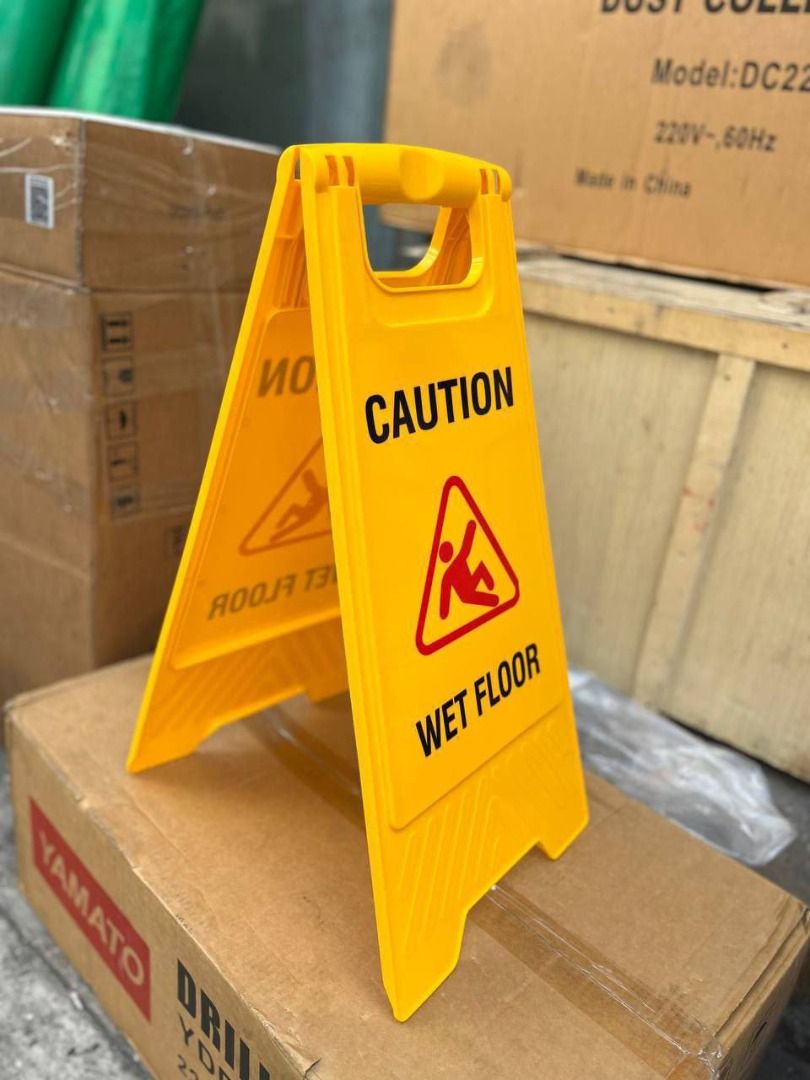 CAUTION WET FLOOR SIGNAGE Specs: Yellow (Category: Everything Else Others) located in Manila. Submitted by joeyroque09 (Listing ID 1468101353, Image 3). Description: CAUTION WET FLOOR SIGNAGE Specs: Yellow.