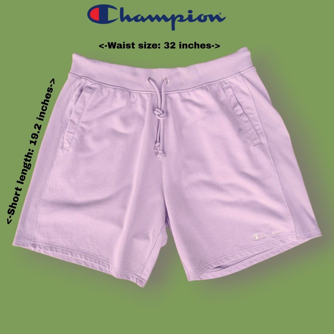 Champion Mens Reverse Weave Light Purple Short (Category: Shorts) located in Bacoor. Submitted by nineties_kid (Listing ID 1468153743, Image 1). Description: <====• Champion Mens Reverse Weave Light Purple Short Size: XL Waist size: 32- Stretch inches Short length: 19.2 inches Rise: 13.5 inches Leg Opening: 14 inches _________________________ -Modes Of Delivery: J&T/Lalamove/ LBC (Cash on Pick-up/COD) -Meet-up (Bacoor Cavite Area/Mandaluyong-Shaw