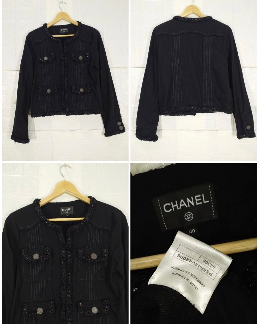 CHANEL TWEED (Category: Coats, Jackets and Outerwear) located in Baguio. Submitted by fashionfinds1999 (Listing ID 1468067155, Image 1). Description: 21 X 19 SIZE 40 sleeve: 25 EXCELLENT CONDITION.
