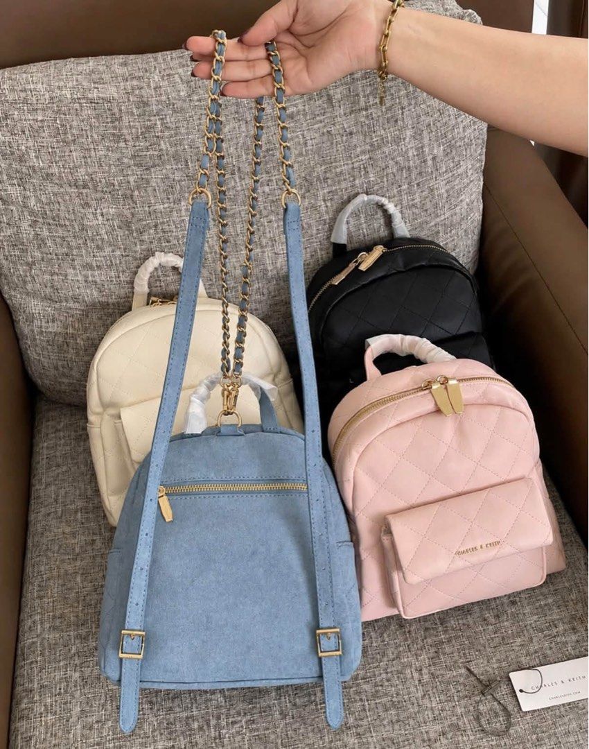 Charles & Keith Alva Quilted Front-Pocket Backpack (Category: Backpacks) located in Manila. Submitted by YSABELLE_MARGARETTE (Listing ID 1468062781, Image 3). Description: J&T nationwide or Lalamove around Manila PAYMENT FIRST THRU GOTYME BANK.