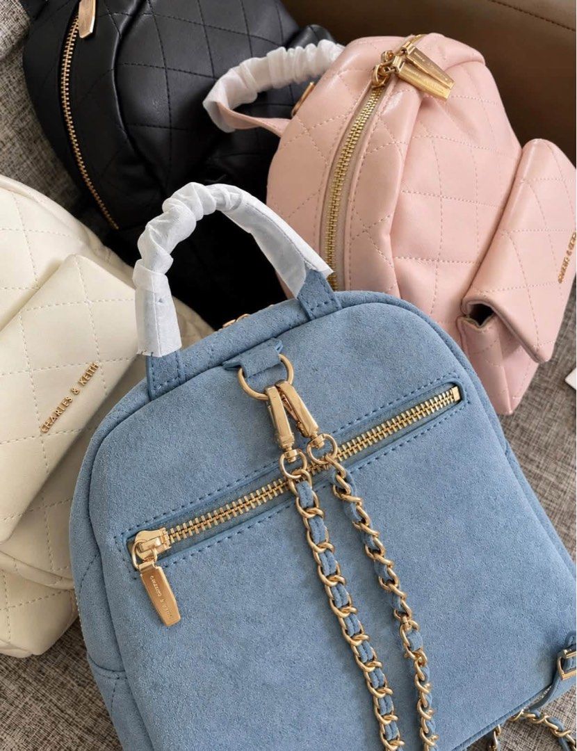 Charles & Keith Alva Quilted Front-Pocket Backpack (Category: Backpacks) located in Manila. Submitted by YSABELLE_MARGARETTE (Listing ID 1468062781, Image 2). Description: J&T nationwide or Lalamove around Manila PAYMENT FIRST THRU GOTYME BANK.