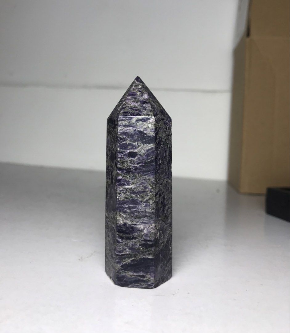Charoite Tower (Category: Precious Stones) located in Marikina City. Submitted by _project.quartz (Listing ID 1468173252, Image 2). Description: RFS: reducing my curated collection, pieces are recently acquired Location: Marikina Can ship via j&t or lalamove.
