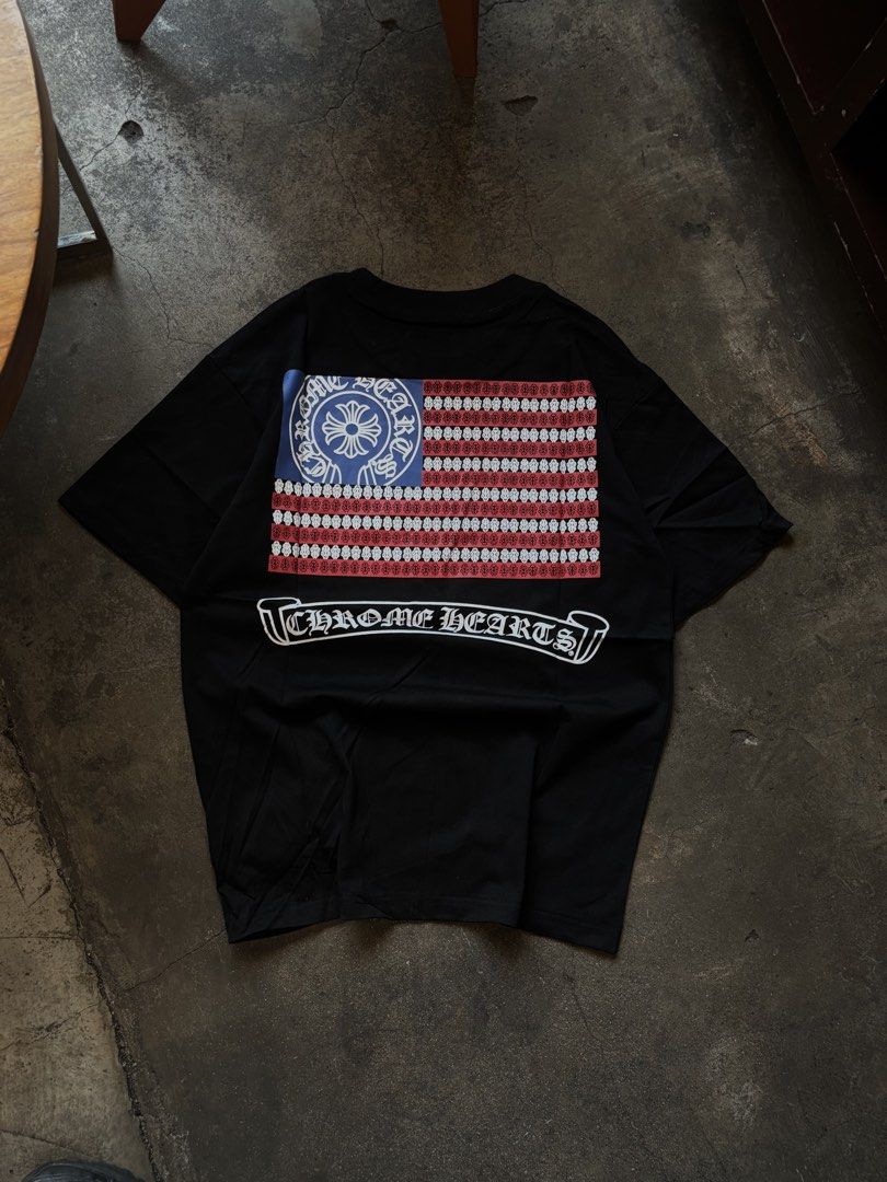 Chrome Hearts American Flag (Category: Tshirts & Polo Shirts ) located in Manila. Submitted by distinct_mnl (Listing ID 1468084163, Image 1). Description: S - 21x27 M - 22x28 L - 23x29 XL - 24x29 .