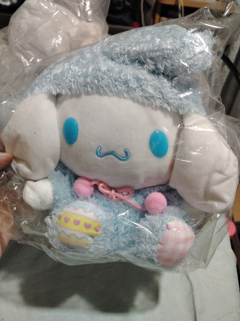 Cinnamoroll Easter Pajama Series small plushie (Category: Plushies & Soft Toys) located in Manila. Submitted by joycechua439850 (Listing ID 1468097442, Image 1). Description: - Blue accent with Easter festive decoration -small 22cm size -for gift or collection!.