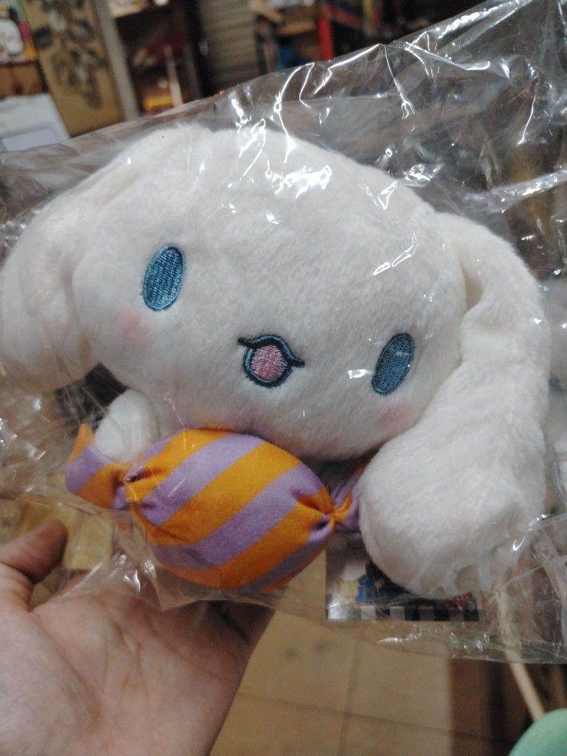 Cinnamoroll with candy small plushie (Category: Plushies & Soft Toys) located in Manila. Submitted by joycechua439850 (Listing ID 1468084691, Image 1). Description: - Cinnamoroll 2019 original plushie with complete tag - Perfect for gifts or collection.