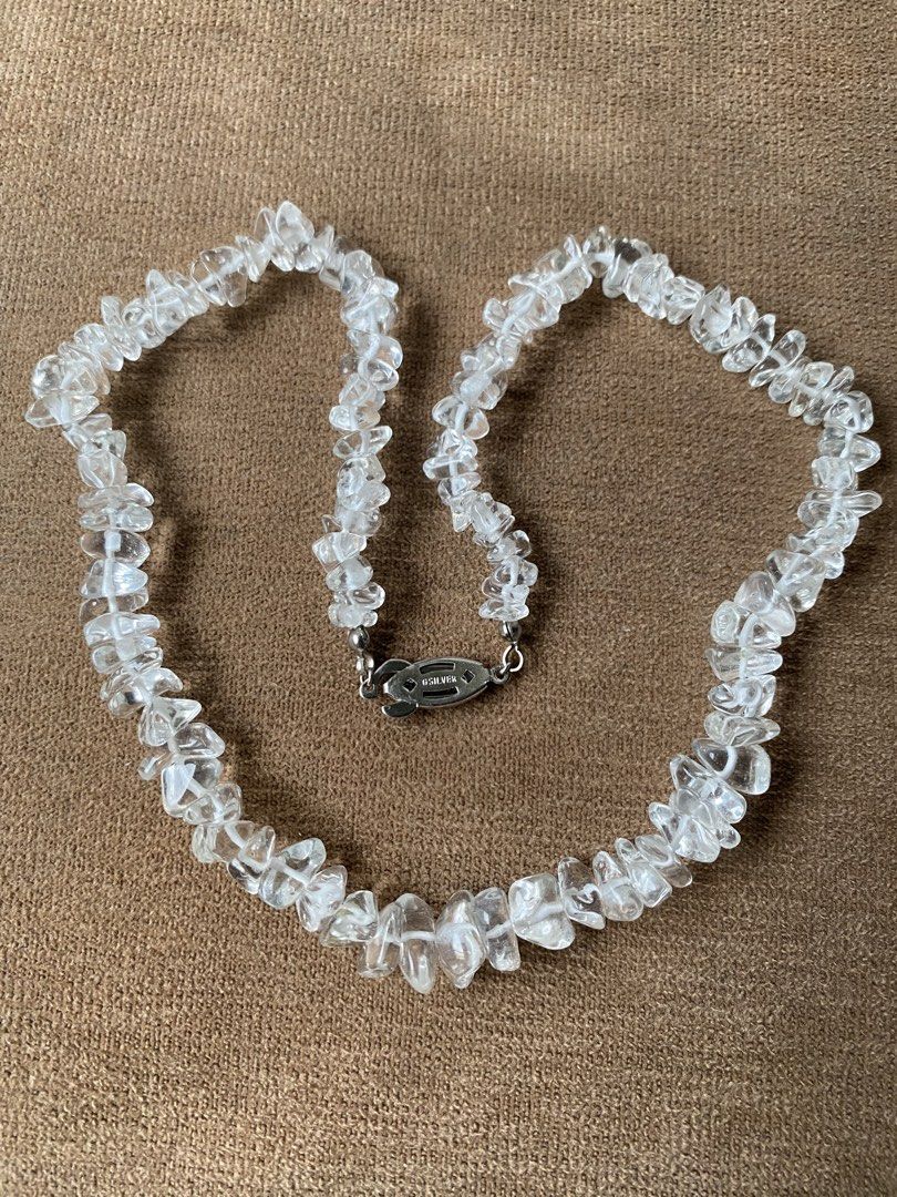 Clear Quartz Necklace Bundle (Category: Necklaces) located in Cebu City. Submitted by janb85 (Listing ID 1468131947, Image 2). Description: 3 Necklaces Clear Quartz with faceted and tumbled stones Silver marked clasps Perfect for layering with silver or gold jewelry or stacked. No tarnish Also a great gift idea.