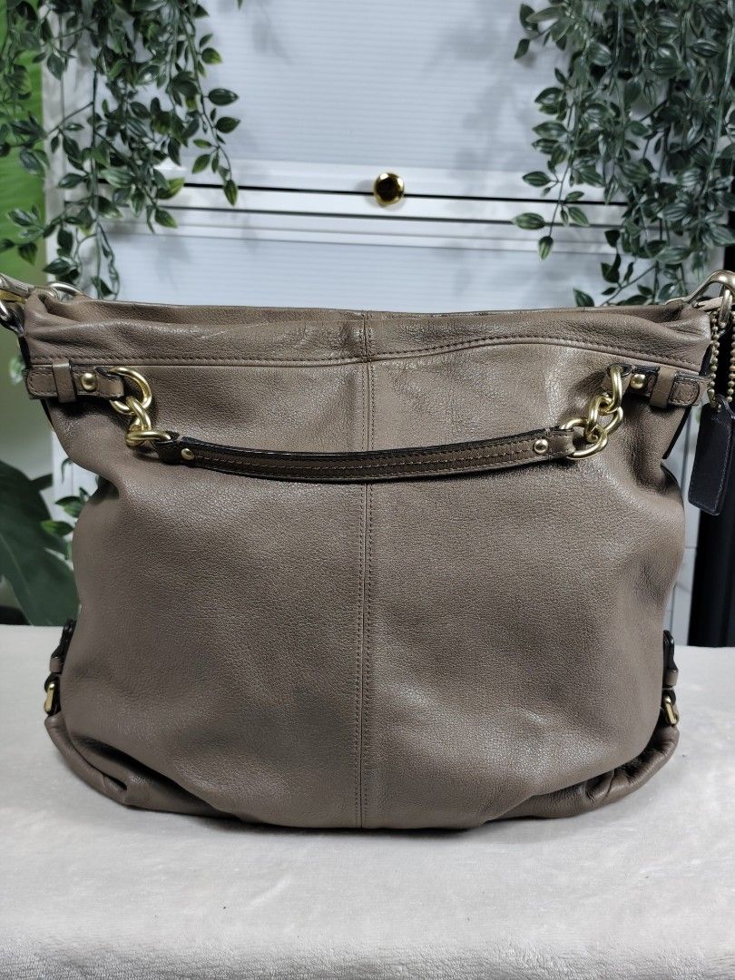 Coach Brooke Hobo (Authentic/OG) (Category: Luxury Bags & Wallets) located in General Trias. Submitted by _roseandcarry (Listing ID 1468091157, Image 2). Description: Coach Brooke Hobo - Brown Taupe 🏷️ Style Code: 14141 (2009) 🔎 Authenticity: Authentic/OG 🇯🇵 sourced 🔍 Issues: Hardware tarnishing, pen mark on ziper line, bottom spot stain, minor black/white markings on the body (barely noticeable), pen marks on inner linings, generally clean.