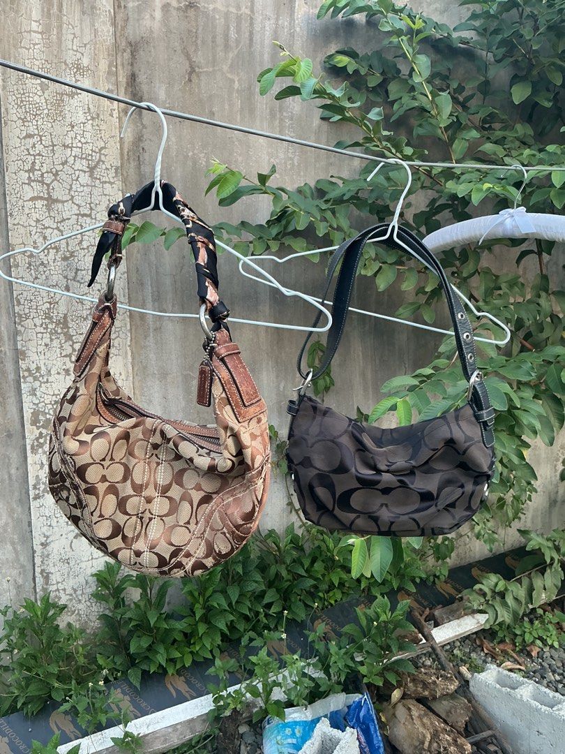 Coach Bundle Kili Bags 💞 (Category: Luxury Bags & Wallets) located in Caloocan City. Submitted by aesthetix. (Listing ID 1468161461, Image 1). Description: Coach Kili Bag in Black- Can be worn two- ways kili and sling 👜 Coach Signature Tan Hobo Bag - Issues rubs sa side and handle selling low As is, see pics 💞.