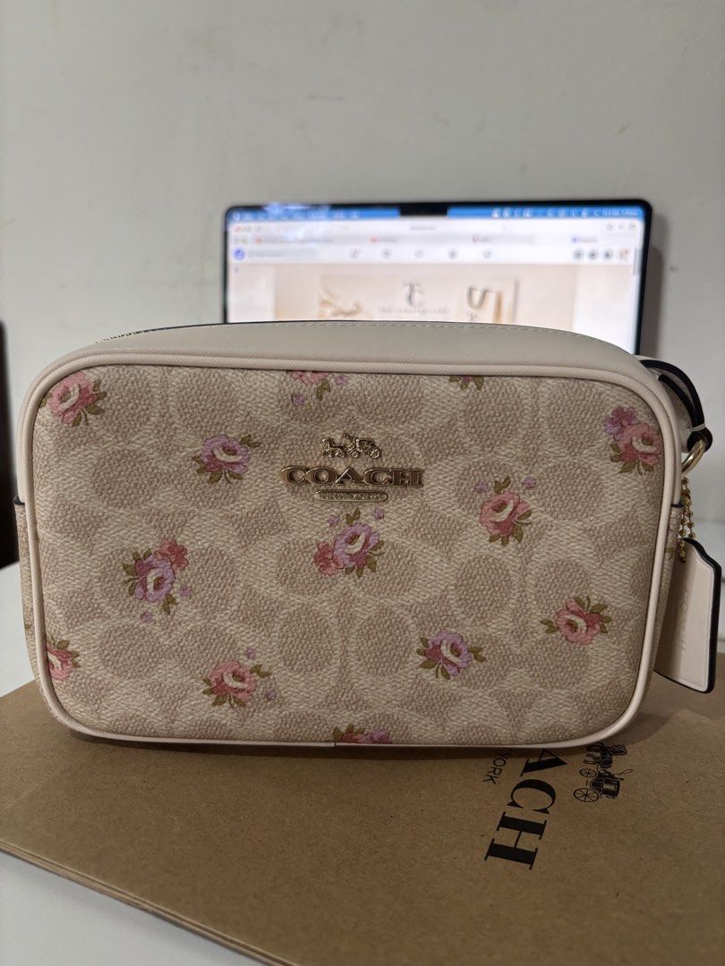 COACH Mini Jamie Camera Bag Pink Flowers (Category: Cross-body Bags) located in Baguio. Submitted by thecuratedcartbymj (Listing ID 1468246285, Image 2). Description: .