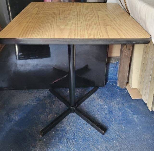 Coffee table (Category: Other Home Furniture) located in Manila. Submitted by inaahc (Listing ID 1468088057, Image 1). Description: Our coffee table sa shop Commercial and heavy duty Metal like stainless stell in body With laminated wooden table. Gamit sa mini cafe NAMIN 2yo some chip and dent as shown In the photo selling for cheaper price GRAB NU NA. Pm lang. .