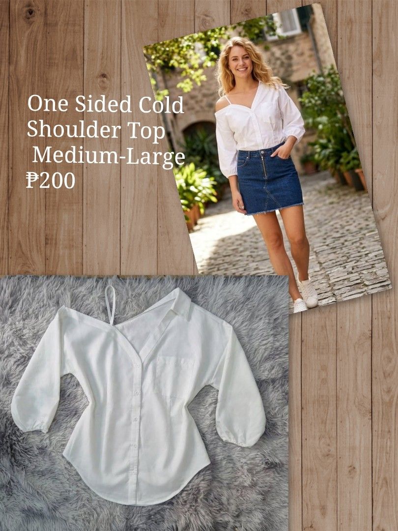 Cold Shoulder Top (Category: Blouses) located in General Trias. Submitted by relove_closet8 (Listing ID 1468147568, Image 1). Description: • Washed and never used. • One sided cold shoulder top. • Lightweight fabric. • Buyer handles shipping fee and book J&T or Lalamove only. • Payment first via bank transfer or e-wallet • No cancellation/return/refund of orders. 📍Lancaster, General Trias (Weekdays) 📍Las Piñas (Saturday & Sunday).