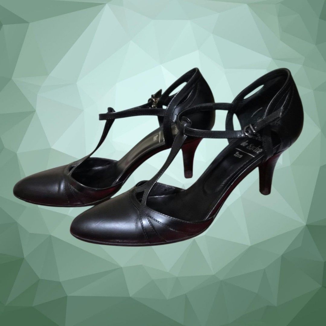 Colisée de Sacha Paris Black T-Strap Heels (Category: Heels) located in Paranaque City. Submitted by calm_youngstore7 (Listing ID 1468240189, Image 1). Description: PRICE DROP! LESS ₱2000! - Brand: Colisée de Sacha Paris - Color: Classic black - Material: Genuine leather - Style: Pointed toe, T-strap with buckled ankle strap, stiletto heel - Condition/Inclusions: Vintage, comes with original red shoebox - Perfect for: Special occasions and dressy