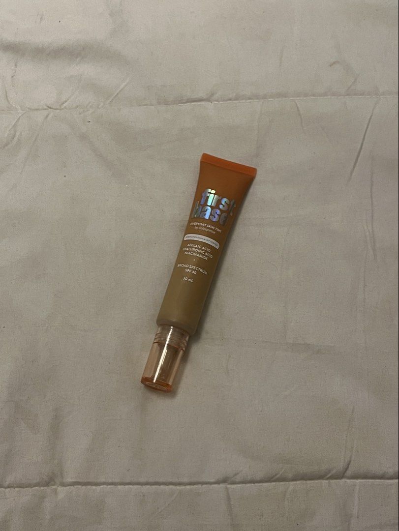 Colourette First Base Everyday Skin Tint in Mayon (Category: Makeup) located in Manila. Submitted by beautyarchives (Listing ID 1468203495, Image 1). Description: colourette first base everyday skin tint your everyday skin like base for a fresh, natural looking glow • shade: mayon (medium tan with neutral undertones) • volume: 30 ml • broad spectrum spf 30 • infused with azelaic acid, hyaluronic acid, and niacinamide • squeeze tube packaging with