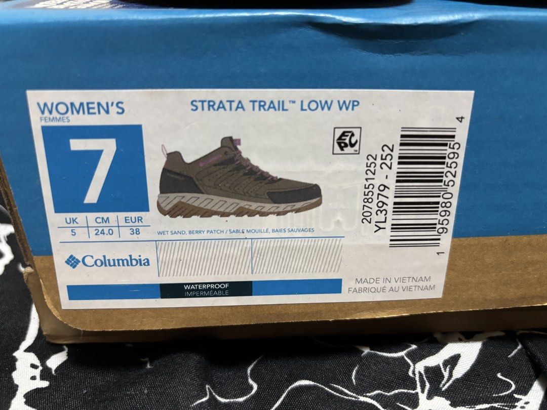 Columbia Strata Trail Low (Womens) (Category: Hiking & Camping) located in Caloocan City. Submitted by aeymarie (Listing ID 1468212937, Image 3). Description: FOR SALE Columbia Women’s Strata Trail Low WP ✅ Size 24cm / EU 38 / UK 5 ✅ Original Columbia ✅ Waterproof ✅ Bought in Hong Kong ✅ 1x used (hiking) ✅ Good condition ✅ With original box No major issues. Minimal signs of use only. RFS: quit hiking Price: ₱4,500 (Negotiable) Meetup: Tanza / Ala