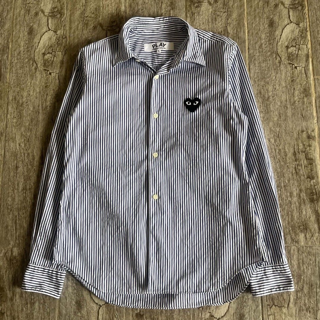Comme Des Garcons - Play Pinstripes Shirt (Category: Longsleeves) located in Manila. Submitted by spo0ky.archives (Listing ID 1468170700, Image 2). Description: Width: 19 Length: 25.