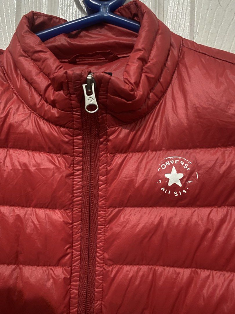Converse All Star Red Puffer Jacket Size 6 (Category: Coats, Jackets and Outerwear) located in Manila. Submitted by footieshirtz (Listing ID 1468075006, Image 2). Description: - Authentic Converse All Star kids puffer jacket in bright red - Size 6 (fits 120/60 dimensions) - Premium warmth: 80% white duck down filling with 100% polyamide shell and lining - Features iconic white Converse logo on the chest - Full zip front closure with custom zipper
