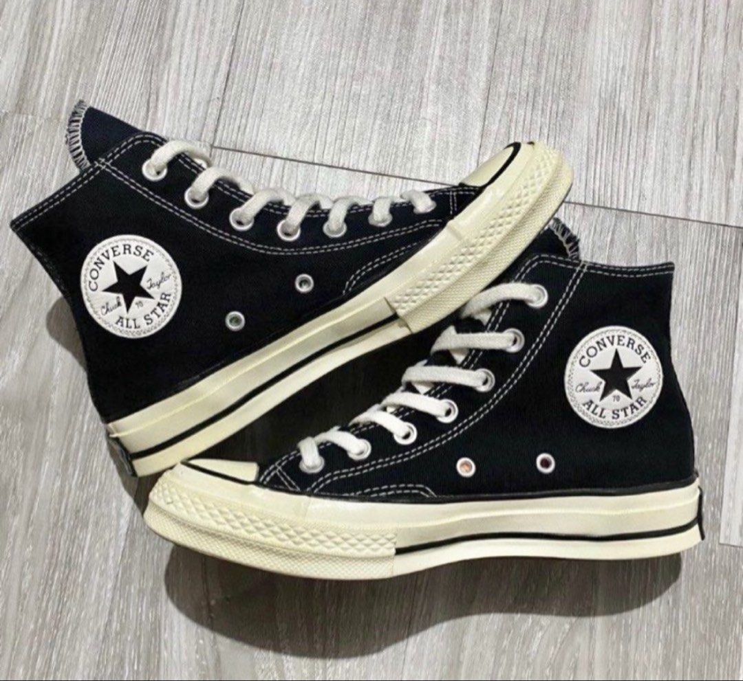 Converse Chuck Taylor 70s High Black (7 Womens) (Category: Sneakers) located in Muntinlupa City. Submitted by declutterbuster (Listing ID 1468060088, Image 1). Description: Authentic No Box No flaws / Overall good condition Size: 5 Mens / 7 Womens 24/25 cm Payment first thru gcash / maribank Mod: J&T or Lalamove .
