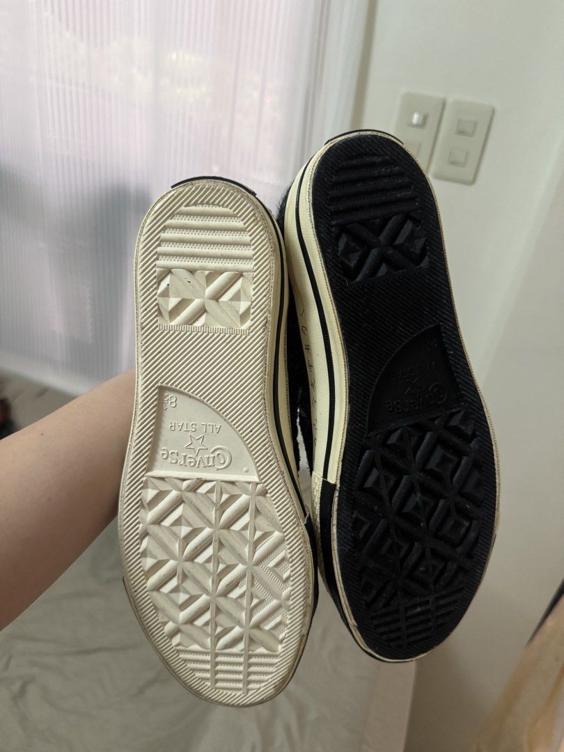 Converse One Star (Category: Sneakers) located in Pasig City. Submitted by sixnine52300172 (Listing ID 1468151381, Image 3). Description: - Brand: Converse One Star - Style: Suede - Size: Men's 8.5 US - Details: Off-white midsoles with side text print and yin-yang insoles - Condition: Excellent, soles show very little wear.