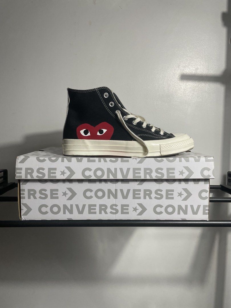 Converse x Commes Des Garcons (CDG) (Category: Casual Shoes) located in Rizal. Submitted by akoheats (Listing ID 1468190898, Image 1). Description: Excellent Condition ✨ Issue: Sz: 10US Worn Once With Box✅ Authentic✅ Great Condition ✨ ❗️Check the item carefully before purchasing ❗️No returns or exchanges after purchase.