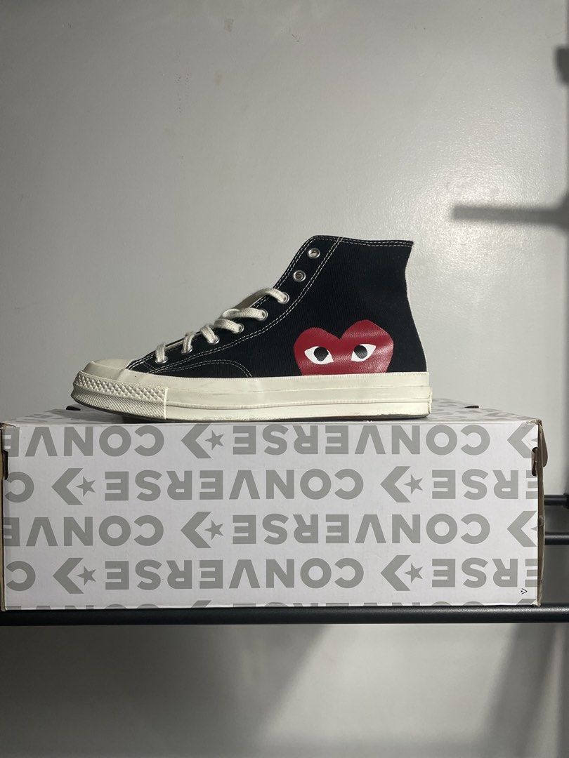 Converse x Commes Des Garcons (CDG) (Category: Casual Shoes) located in Rizal. Submitted by akoheats (Listing ID 1468190898, Image 3). Description: Excellent Condition ✨ Issue: Sz: 10US Worn Once With Box✅ Authentic✅ Great Condition ✨ ❗️Check the item carefully before purchasing ❗️No returns or exchanges after purchase.