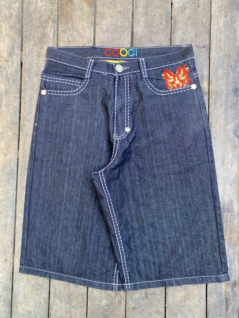 COOGI TRIBAL (Category: Shorts) located in Manila. Submitted by bottomswrldwidev2 (Listing ID 1468126909, Image 2). Description: 📍COOGI TRIBAL | RAW DENIM JORTS Waist: 34 Lenght: 26 Thigh: 14.5 Hem: 12 Condi: 10/10 - goodcondition.