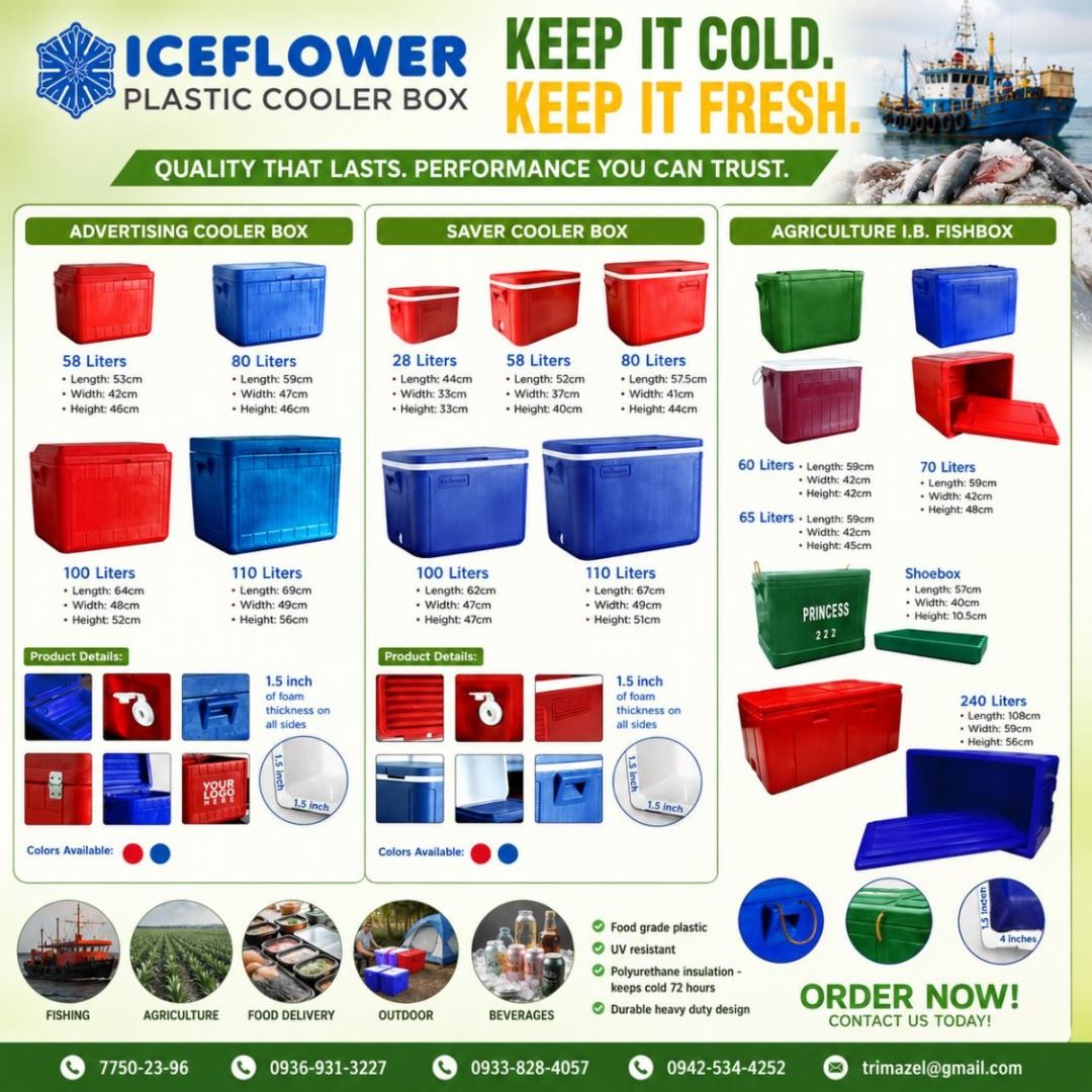 COOLER BOX (Category: Looking For) located in Pasig City. Submitted by cruzmia.825 (Listing ID 1468061656, Image 1). Description: ✅ Guaranteed lowest price ✅ Quality products ✅ Big discount for bulk orders ✅ 100% LEGIT TRUSTED SUPPLIER! ✅ With Complete Legal Documents ✅ BIR Registered We Supply All Kinds Of PPE Supplies, Raincoat, Hard Hat, Cooler Box, Plastic Trash Bin, Road Barriers, Kayak Boats, Crystal Kayak, Traffic Cone, T-Bollards & All Ki