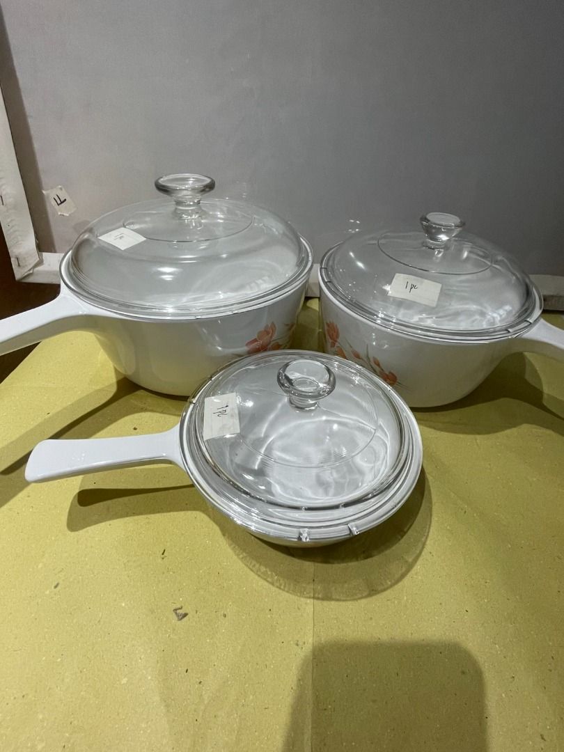 Corning Ware - Ceramic Bowl Set w/ handle (Category: Cookware & Accessories) located in Quezon City. Submitted by foxsquaredeals (Listing ID 1468076445, Image 1). Description: .5L; 1.5L ;2.5L P2,200 set of 3 MOP: Gcash/Bank Transfer .
