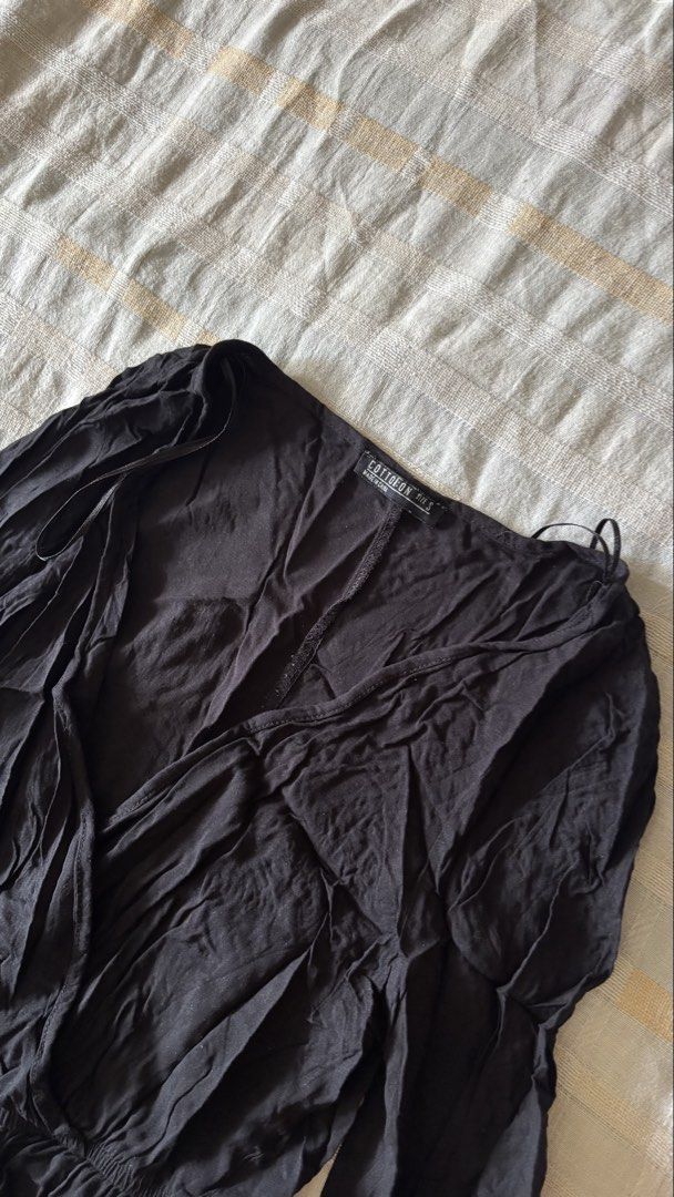 Cotton on Black Wrapover Romper (Category: Rompers) located in Binan City. Submitted by myprelovedhaul (Listing ID 1468090515, Image 3). Description: .