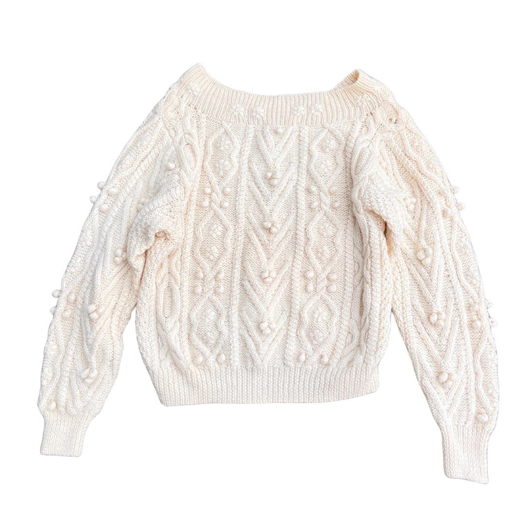 CREAM CHUNKY CABLE KNIT OFF SHOULDER SWEATER (Category: Coats, Jackets and Outerwear) located in Baguio. Submitted by claie.bg (Listing ID 1468207168, Image 1). Description: ⊹ CREAM CHUNKY CABLE KNIT OFF SHOULDER SWEATER ⊹ ᰔ sooo very cute! perf for any outfitttt <33 (shoujo, mori kei, etc) ᰔ high quality knit material ᰔ lovee the flower details hehe DEETS: size up to large length- 25 inches washed and ready to wear!.