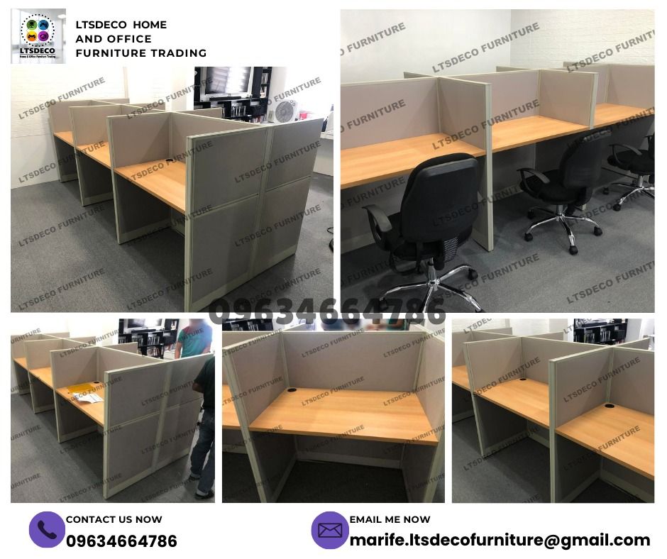 Customize workstation table cubicles office partition furnitures (Category: Office Furniture & Fixtures) located in Quezon City. Submitted by ltsdecofurniture (Listing ID 1468145541, Image 2). Description: 👉Are you looking for WORKSTATION, MODULAR CUBICLES OFFICE PARTITION, and OFFICE FURNITURE SUPPLIER? LTSDECO Furniture, is direct supplier, manufacturer, and trusted provider of high quality, affordable and durable modular office divider partit