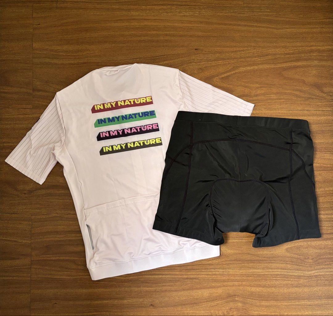Cycling Shorts Jersey Kit Womens (Category: Activewear) located in Rizal. Submitted by pinatoi (Listing ID 1468070821, Image 2). Description: SOLD AS SET Fits best on XL-XXL Womens Jersey: - size M on tag but fits well on XL - XXL - stretchy - with back pockets - never used (too loose on me) Gel Padded Shorts - XXL on tag - used once (too loose on me) SOLD AS SET ONLY!.