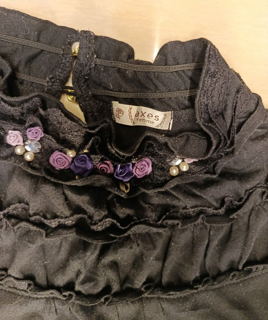 Dark Morekei Set (Category: Blouses) located in Bambang. Submitted by czar_topaz (Listing ID 1468218295, Image 3). Description: Axes Femme Black Long Sleeve s-semi med Black Baby Doll Top s on tag.
