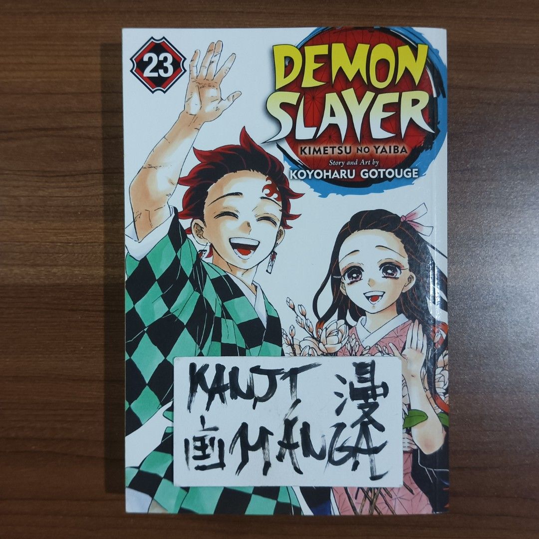 Demon Slayer Manga Volume 23 (Category: Comics & Manga) located in Davao. Submitted by kanjimangaonlinestore (Listing ID 1468189377, Image 1). Description: • Demon Slayer Vol. 23 Condition: Lightly Used Slightly Yellowing Location: Davao City MOP: Gcash MOD: J&T / SPX.