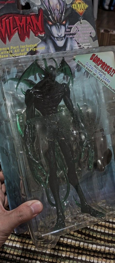Devilman Action Figure Glow in the Dark Variant (Category: Figurines & Statues) located in Victorias. Submitted by tobylacua26871 (Listing ID 1468115521, Image 2). Description: - Authentic Original Devilman action figure - Created by Go Nagai & Dynamic, character design by Yasushi Nirasawa, sculpted by Yuji Oniki - Includes rare glow-in-the-dark bonus part for an extra figure - Condition: Figure inside is 100% untouched, complete, and brand new -