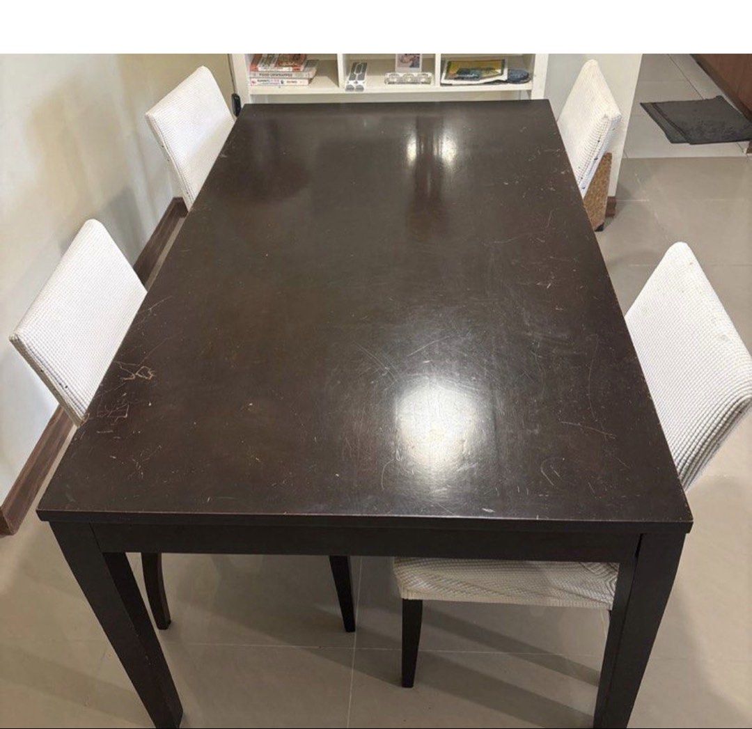 Dining Table (Category: Tables & Sets) located in Kuala Lumpur. Submitted by tata1106 (Listing ID 1468143218, Image 1). Description: Super nice table 💖💖 Size 180x 90 cm Solid Wood On the leg need a bit of fixed but not gonna be cost much .
