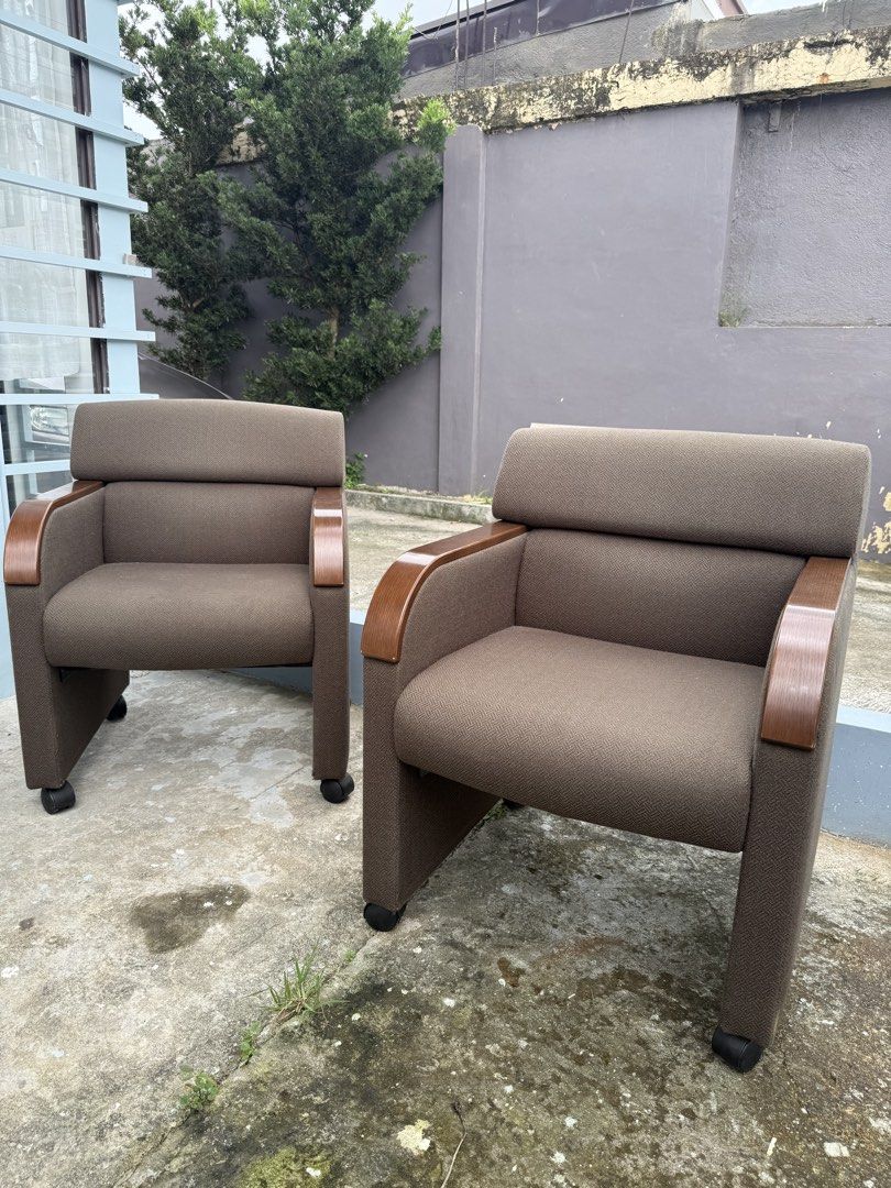 Dining/Coffee set (Category: Other Home Furniture) located in Lipa City. Submitted by lamostemelissa (Listing ID 1468104644, Image 3). Description: Selling our: 2 Accent Chair with removable wheels Round Table 90cm diameter from mandaue Both in good condition Barely used Coffee table set or could be dining set RFS: we moved to smaller space, need to declutter Lipa location .