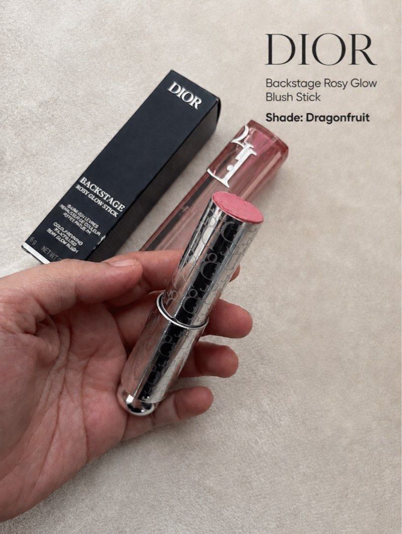 Dior Backstage Rosy Glow Blush Stick Dragonfruit (Category: Makeup) located in Cagayan de Oro. Submitted by simplydecluttering_makeup (Listing ID 1468166395, Image 1). Description: Limited edition shade. Issue: Di na matwist yung outer compartment. The inner compartment can still be twisted, though. Brand new and swatched only. Yan lng talaga ang issue. Shipping from Cagayan de Oro via J&T. - Authentic Dior Backstage Rosy Glow Blush Stick - Shade