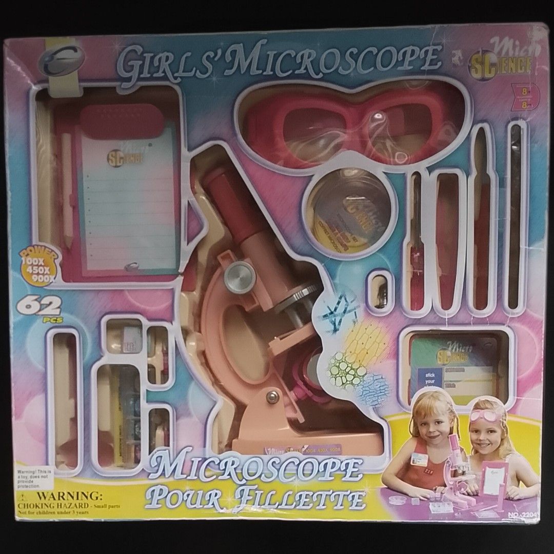 Eastcolight Micro-Science 62-Piece Girls' Microscope Set (Pink) (Category: Educational & Learning Toys) located in Antipolo. Submitted by dclutterist (Listing ID 1468066606, Image 1). Description: Up for grabs is an official Eastcolight Micro-Science 62-Piece Girls' Microscope Set in a fun pink color. A wonderful educational gift for curious kids, home science projects, or homeschooling activities. ​🔬 Key Features & Highlights: ​3 Power Magnific