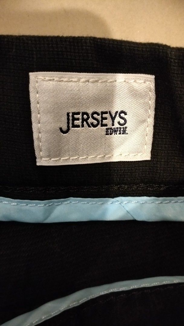 Edwin Jerseys Black Pants Size M JME32C (Category: Joggers) located in Angeles City. Submitted by mightywhale_13072f (Listing ID 1468175630, Image 3). Description: - Brand/Model: Edwin Jerseys (JME32C) - Color: navy blue - Size: M - Waist: Adjustable 74 to 82 cm with drawstring and button closure - Pockets: Front pockets and two back patch pockets - Material: Comfortable stretch fabric - Condition/Details: Clean design, Japanese care label, ideal