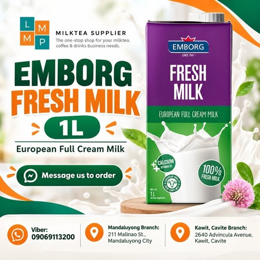 EMBORG FRESH MILK 1L – EUROPEAN FULL CREAM MILK - LMMP MILKTEA SUPPLIER ...