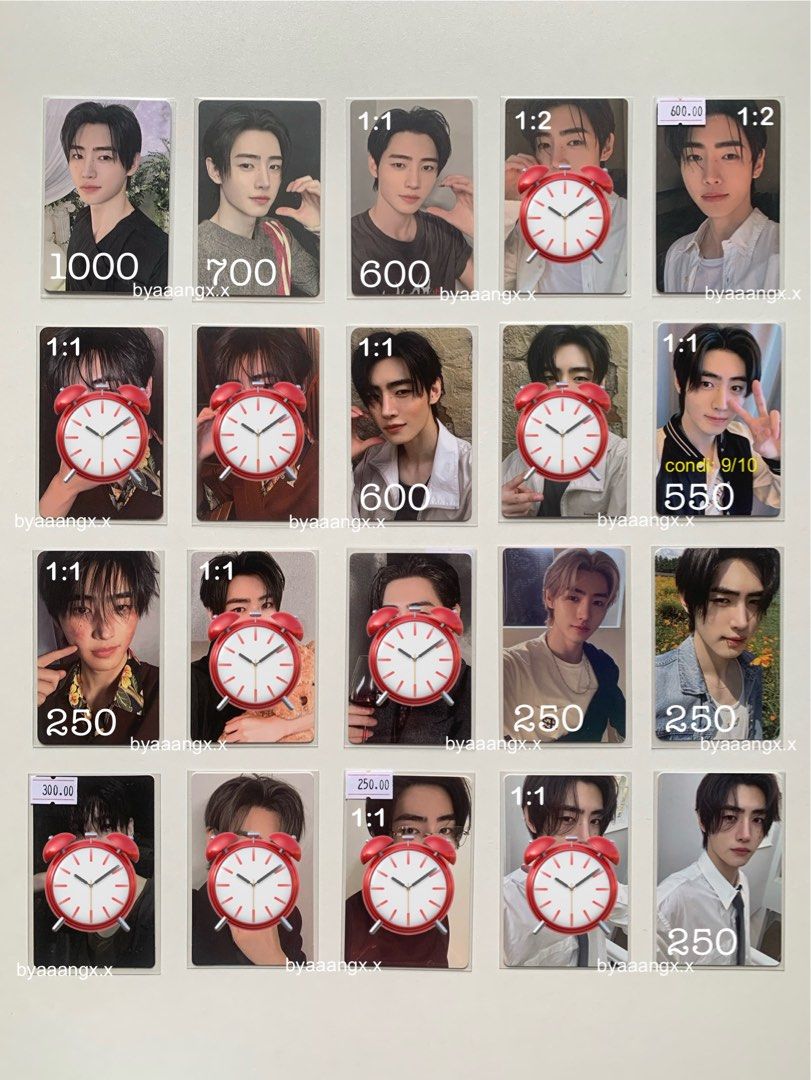 ENHYPEN Sunghoon Photocards (Category: K-Wave Merchandise) located in Tagbilaran City. Submitted by byaaangx.x (Listing ID 1468191026, Image 1). Description: - ENHYPEN Sunghoon collection: photocards, polaroids, and sets - Price range: ₱50 - ₱1,800 (individual prices marked) - Features multiple eras, outfits, and concepts - DM for specific item availability or bundling requests.