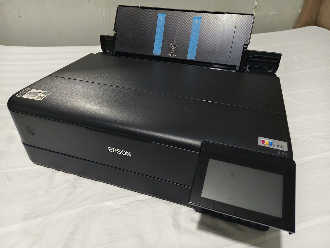 Epson Ecotank L8188 (Category: Printers, Scanners & Copiers) located in Quezon City. Submitted by raywestnit0718 (Listing ID 1468155377, Image 3). Description: Selling our Epson L8188, in good working condition. Fully tested and all functions are working properly. Features: 6-color ink tank system for high-quality photo printing Supports A3+ printing Print, scan, and copy Borderless photo printing Automatic duplex printing Wi-Fi and wireless prin