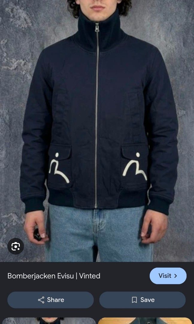 EVISU bomber jacket (filler quilted lining) (Category: Coats, Jackets and Outerwear) located in Baguio. Submitted by archival_thrifted.ph. (Listing ID 1468138711, Image 3). Description: FOR SALE‼️ .EVISU BOMBER JACKET .EXCELLENT CONDITION .QUILTED FILLER LINING .W/NORMAL SIGNS OF USAGE .MEDIUM ON TAG .PHP 2800 PLUS SF .❌❌ COP/COD .MOP GCASH .COURIER J&T .BAGUIO AREA .DM FOR SURE BUYER TY.