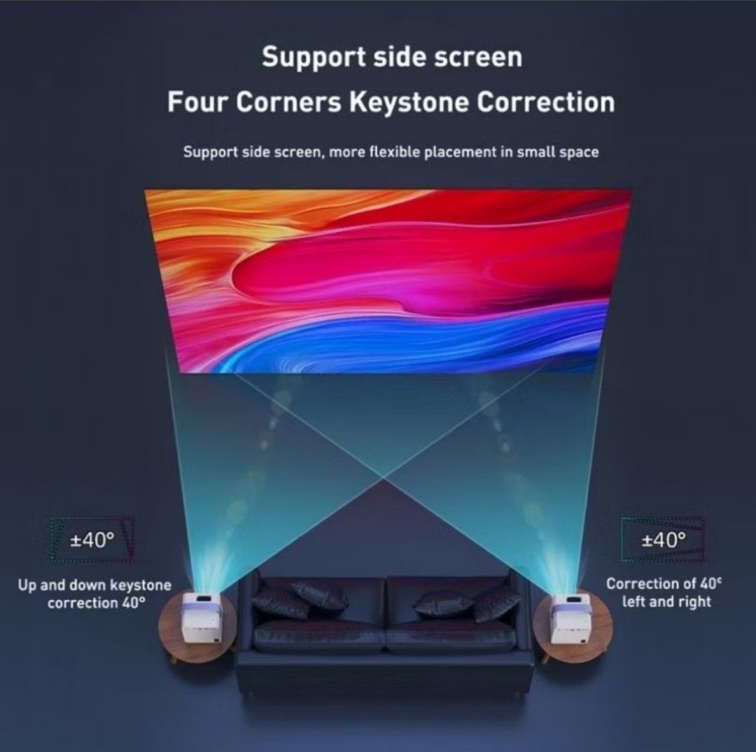 Expose 4K Smart Mini Projector Android 9.0 TV System (Category: Projectors) located in Samboan. Submitted by stephie_89 (Listing ID 1468227548, Image 3). Description: - Smart Android 9.0 TV built-in: Stream Netflix, YouTube, and Prime Video instantly - Access over 5,000 apps from the app store - Bright 999 ANSI lumens with 1080P supported resolution - Wireless connectivity: 2.4G WiFi for Android/iOS screen mirroring and Bluetooth 4.0 - Flexible p
