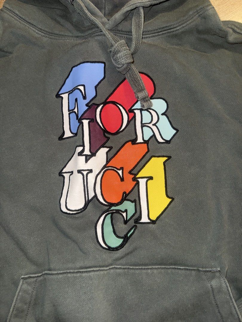 FIORUCCI GRAPHIC HOODIE (Category: Coats, Jackets and Outerwear) located in Las Pinas. Submitted by coolthreadz (Listing ID 1468177873, Image 2). Description: 🖤 FIORUCCI GRAPHIC HOODIE 🏷️ Design: Fiorucci Multi-Color Logo & Poolside Graphic Hoodie 📏 Size: L 🎨 Color: Washed Charcoal / Dark Grey Bought in Makati Rockwell ✨ Details: * Classic drawstring hoodie with front kangaroo pocket * Front features a vibrant, multi-colored stacked "FIORUCCI