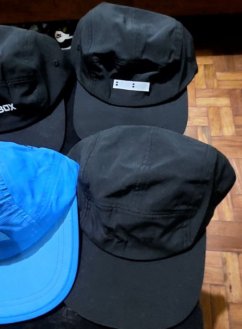 Five Panel Camp Caps Assorted Colors (Category: Caps & Hats) located in Legazpi City. Submitted by street_uniform (Listing ID 1468243693, Image 2). Description: - 180 each. - Includes navy Atakama cap with cork patch, bright blue graphic hat, and black caps with various prints/tags - Adjustable snapbacks and strapbacks included - Perfect for daily streetwear rotation.