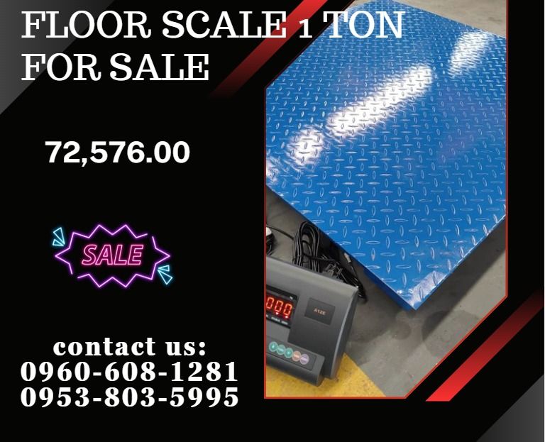 Floor Scale 1 ton For Sale (Category: Everything Else Others) located in Caloocan City. Submitted by francineja42756 (Listing ID 1468065290, Image 1). Description: ◎Size: 4ft*4ft (L*W)=1.2m*1.2m ◎Max Capacity: 1ton ◎Division: 0.5kg ◎Thickness: 4mm ◎Material: Painted Carbon Steel ◎U-type beam, welded with special clamping apparatus ◎Resolution: normally 3000e, optional 6000d or 15000d ◎Operating temp: -10°C ~+40°C ◎Including parts: ◎One Painted Ca