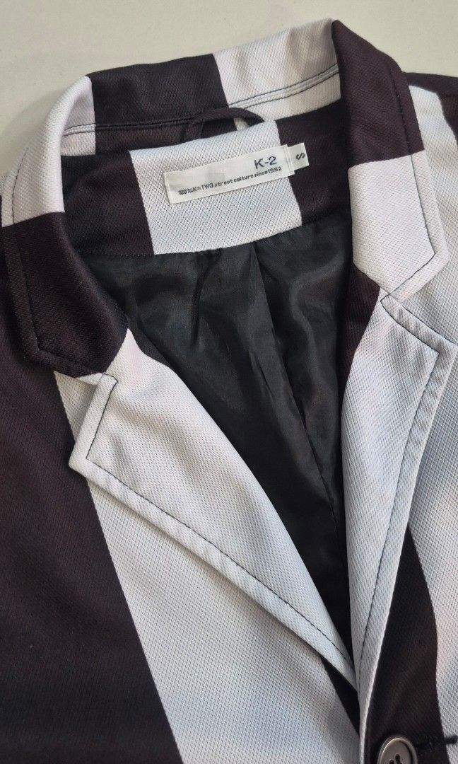 For Sale: K-2 Stripes Pattern Coat (Category: Coats, Jackets and Outerwear) located in Pasig City. Submitted by radcuratesclothing2026 (Listing ID 1468217373, Image 2). Description: 🌺 For Sale 🌺 K-2 Stripes Pattern Coat •Size Small(size 38) •Good condition •Complete Buttons •P800 •Pasig #RadCuratesClothing.