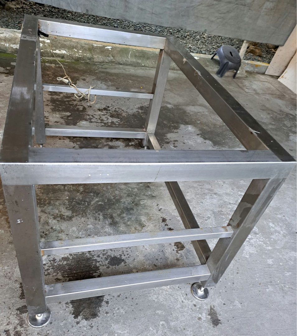 FOR SALE: Stainless Steel Working Table Frame (Category: Industrial Equipment) located in Las Pinas. Submitted by kyoyaanime (Listing ID 1468138410, Image 3). Description: FOR SALE: Stainless Steel Working Table Frame 📌 Item: Stainless Steel Working Table Frame 📏 Dimensions (L × W × H): 114.5 × 76 × 76 cm 💰 Price: ₱5,000 ✅ Stainless steel frame ✅ With adjustable leveling feet ✅ Built-in electrical outlet 📍 Condition: Sold as is, where is 📩 M